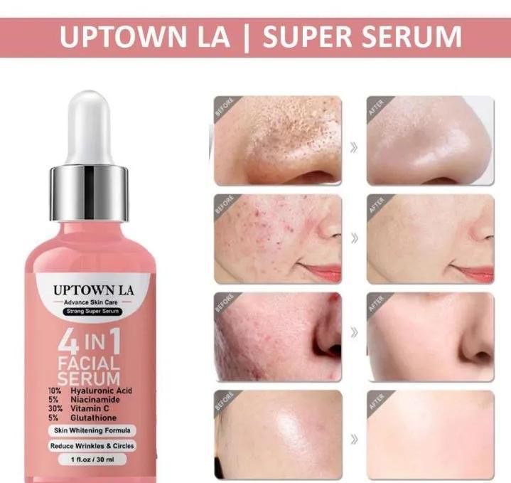 Uptown LA 4 in 1 Super Facial Serum – With Hyaluronic Acid, Niacinamide, Vitamin C & Glutathione – 30ml