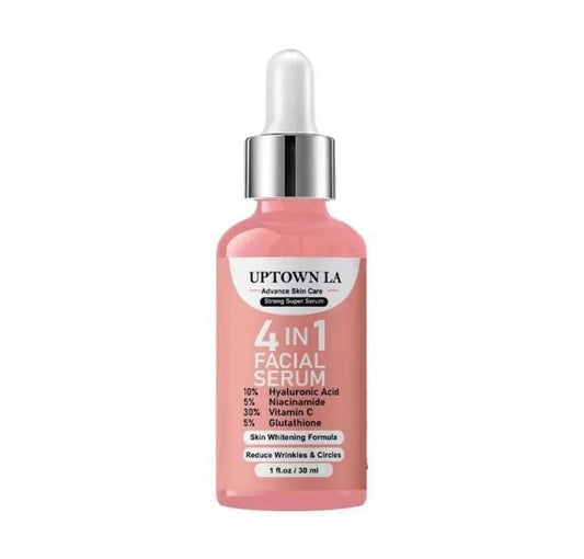 Uptown LA 4 in 1 Super Facial Serum – With Hyaluronic Acid, Niacinamide, Vitamin C & Glutathione – 30ml